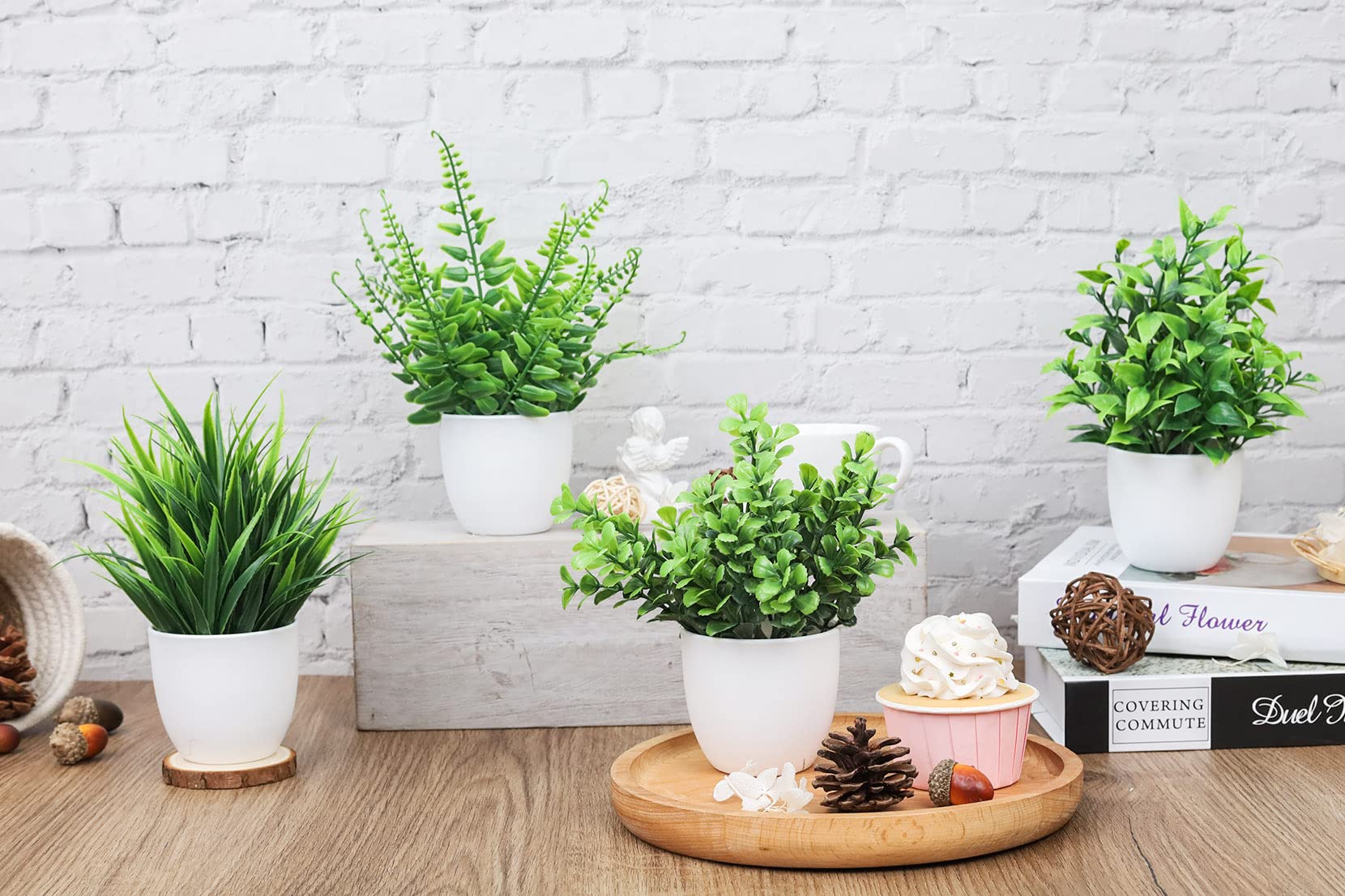 Kleine Kunstpflanzen Set – 4 Stück
